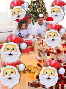 3/6 Stück Weihnachtsmann Luftballons, für drinnen oder Outdoor zu jedem besonderen Anlass, Weihnachtsparty, Fotobox, Weihnachtsparty Dekoration, Hintergrunddekor und andere Weihnachtsdekoration, Weihnachten