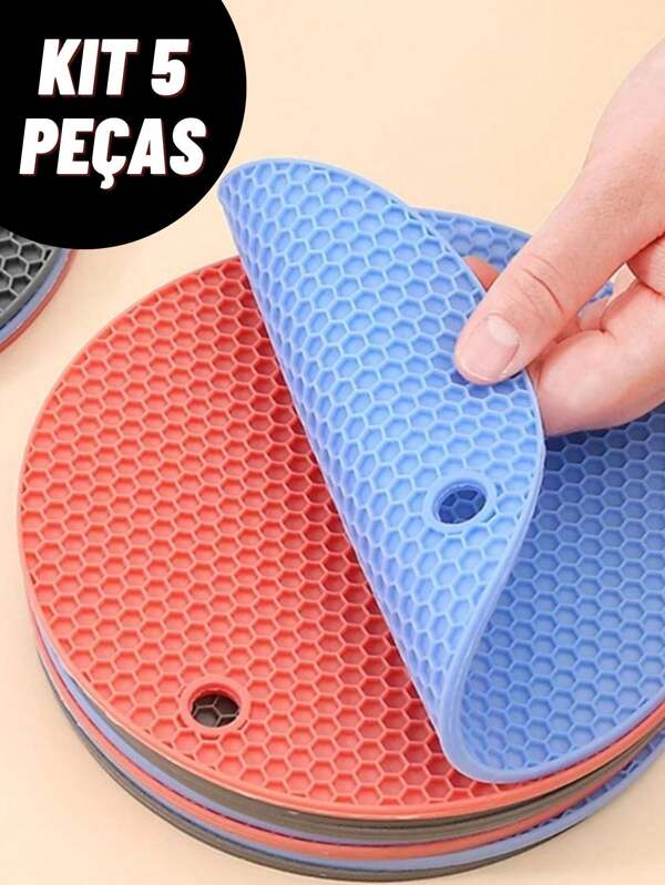 Kit 5 Descansos Panela em Silicone Protetor Resistente