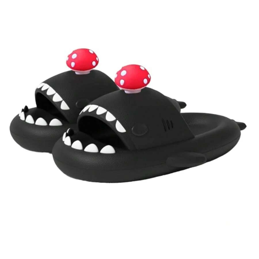 Chanclas Sandalias de Tiburón con aleta de hongo sandalias mujer y hombre - Negro - Ver 1