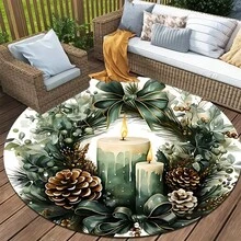 1 tấm thảm in hoa và người tuyết theo chủ đề Giáng sinh - Thảm tròn cho phòng khách, phòng ngủ, thảm phổ biến, đệm ghế, đồ trang trí phòng và thảm trải sàn - Đồ trang trí Giáng sinh 31*31 inch/39*39 inch/47*47 inch, đồ dùng cho tiệc Giáng sinh - Nhiều màu - Xem 18