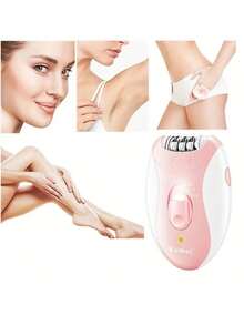 Kemei SmoothSkin 脱毛器：无线、USB 充电式女士脱毛器 - 温和便携，适用于腿部和腋下 - 粉色 - 查看 5