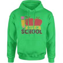 100 Days Of School Apple Pencil Adult Hoodie Sweatshirt - 黑色 - 查看 6