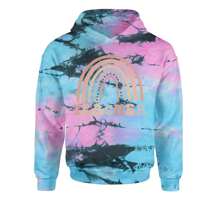Teacher Pastel RainbowYouth-Sized Hoodie - 紮染藍色海洋 - 查看 10