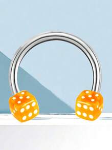 1 件医用级不锈钢鼻环耳环，多色骰子设计，适合年轻女性日常和节日佩戴 - 多功能環 - 查看 11