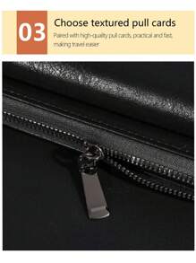 Men's Business Wallet Double Layer PU Leather Buckle Men's Bank Card Clip Zipper Wallet Wallets Wrist Wallet Essentials Items Big Wallet For Men Wallet Purse Wallet Long Wallet Wristlet Wallet - Black - View 11
