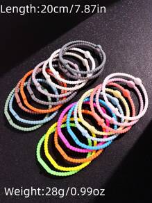 Set de 10 piezas de brazaletes elásticos de silicona multicolor personalizados de moda para hombres, joyería para deportes al aire libre