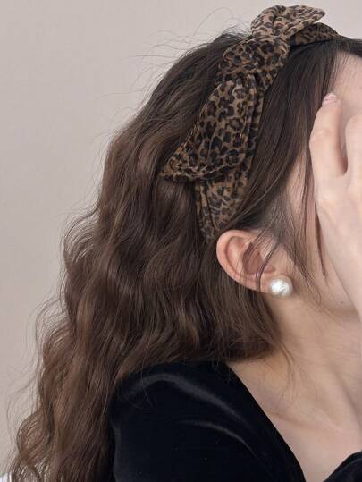 1pc/2pcs/3pcs Set Vintage Velvet Leopard Bow Wide Headband, Elegant Classy Hair Accessories For Women,Hairband,Hair Hoop Headbands ,Gifts Head Accessories