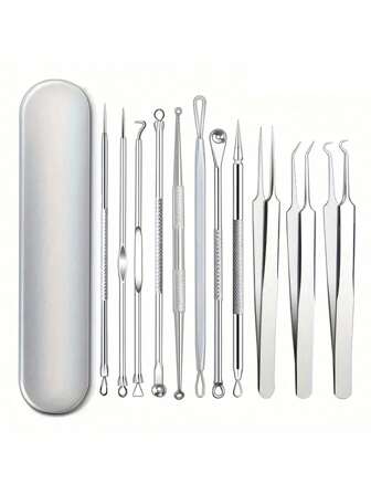 4/11pcs Needling Beauty Acne Needle Elbow Hook Acne Needle Blackhead Tool Set Y2k Skincare Goth Travel Essentials Pens Charms Sweats Hair Brush Strawberry Liquid Blush Bonnet Dresser Foundation,Blackhead Remover,Beauty,Skin Care Products,Spa,Self Care,Skin Care Tools,Face Care,Esthetician Supplies,Skin,Face Wash,Facial