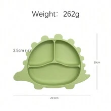 Dinosaur Shaped Plate With Suction Cup, Feeding Tableware For Infants & Toddlers