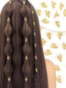 40个藤蔓叶子形状合金发圈，复古发夹，适合脏辫女性女孩夏季发饰，辫子发饰，发夹，学习用品