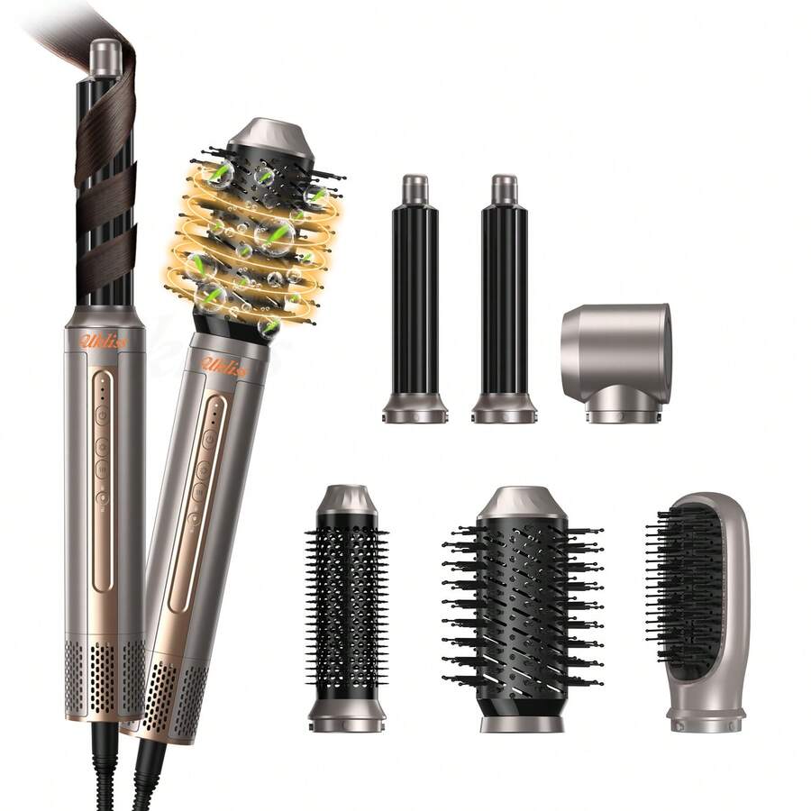 UKLISS Máy Sấy Tóc Đa Năng Lược Duỗi Uốn Tóc 4 Trong 1 Dụng Cụ Tạo Kiểu Tóc - Phích cắm loại C của EU (220-240V) - Xem 1