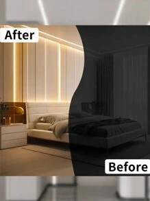 1pc/1m/2m/5m Adjustable Brightness Dual Color Temperature Self-Adhesive LED Light Strip, Multi-Functional Home Use For Wardrobe, Cabinet, Stairs, Indoor Decoration, Smart Light Rope, Bedroom, Living Room Ambient Lighting
