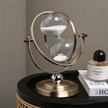 Vintage Hourglass 30 Minute Sand Clock Timer:720° Rotating Antique Design, Large Metal 30 Minute Glass Sandglass For Office Desk Home Wedding Gift Decorative - 復古沙漏 30 分鐘 - 查看 7
