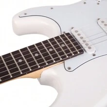 Guitarra eléctrica con diapasón de palisandro, color blanco - Blanco - Ver 8