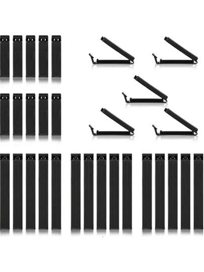 30pcs Pack Bag Sealing Clips, Kitchen Food Sealing Clips, Bag Sealing Clips, Bag Clips, Black Bag Clips, 2 Sizes Assorted