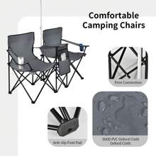 Lifezeal Folding Picnic Double Chair W/Umbrella Table Cooler Beach Camping Turquoise\Black\Red\Gray
