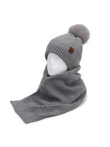 1 件秋冬时尚简约休闲纯色针织帽+围巾两件套，温暖舒适透气，骑行、露营、徒步旅行必备的户外保暖帽，男女皆宜的理想礼物 - A - 查看 9