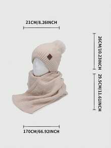 1 件秋冬时尚简约休闲纯色针织帽+围巾两件套，温暖舒适透气，骑行、露营、徒步旅行必备的户外保暖帽，男女皆宜的理想礼物 - A - 查看 2