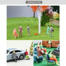 24 piezas de figuras de pasajeros miniatura de estilo aleatorio para escala HO, modelo de personas para paisaje y construcción arquitectónica de ferrocarril - Como foto - Ver 9
