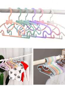 10 móc treo quần áo, móc treo quần áo trẻ em thích hợp làm quà tặng quần áo trẻ sơ sinh, móc treo siêu mỏng cho trẻ em thích hợp cho bé gái bé trai mới biết đi - Nhiều màu - Xem 7