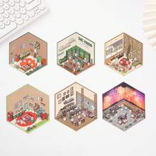 3D 装饰贴纸适用于迷你房屋场景、DIY 工艺品和木制手机壳和笔记本，无需裁剪，适合返校使用 - 彩色 - 查看 11