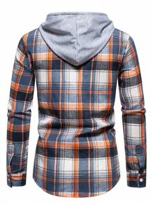Chemise à manches longues à carreaux pour hommes, chemise décontractée à boutons