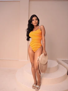 Strappy Bodysuit - 橘色 - 查看 2