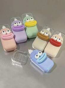 6-2-1pc Cute Colorful Big Mouth Correction Tape, School Correction Tape, Color Changing Tape, Portable Correction Tape, 5pcs Cute Flower Quick-Drying Gel Pen, Gel Pen, Ballpoint Pen, Cute Flower Push-Pull Pen, Very Suitable For Students And Girls, Back-To-School Season Gifts, Back-To-School Gifts For Children, Friends And Besties, Back-To-School Gifts