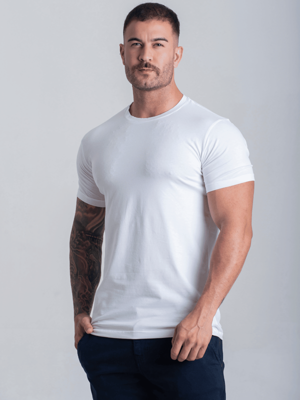 Camiseta Masculina Com Elastano Algodão Egípcio Lisa Básica