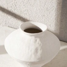 1 件白色哑光陶瓷花瓶，适用于 Wabi Sabi 家居装饰、乡村和农舍陶器、Japandi 小型复古花瓶，用于新鲜和干花植物餐桌中心装饰 - 白色 - 查看 12