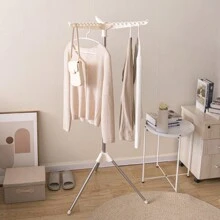 1PC Floor-Standing Laundry Rack, Clothes Drying Rack, Stainless Steel Triangle Clothes Drying Rack, Good Load-Bearing, Stable And No Shaking, Windproof, No Tools Needed, Easy Installation, Easy Storage For Bags, Clothes, Hats
