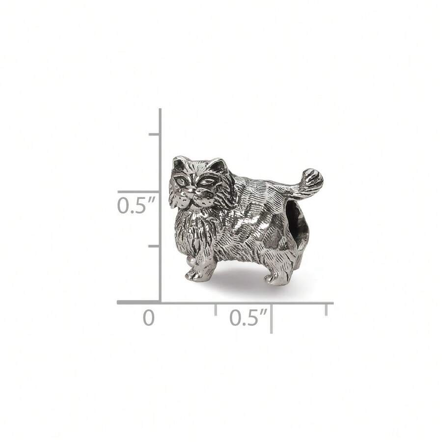 The Black Bow Sterling Silver Persian Cat Bead Charm SHEIN USA
