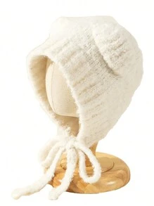 1pc Kids Knitted Hat, Autumn/Winter Girls' Woolen Hat, Baby Ear ...