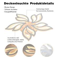 OYAJIA OYAJIA Moderne RGB LED-dimmbare Deckenleuchte mit Fernbedienung Kücheninsel Lampe Esstisch Kreative Spirale Blumenform Design Acryl Decke Kronleuchter Beleuchtung