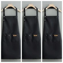 1 pieza/2 piezas/3 piezas/5 piezas Delantal impermeable y resistente al aceite, delantal estilo babero ajustable, delantal de cocina - Multicolor - Ver 20