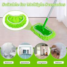 2/4/6 件装平板拖把替换垫兼容扫地拖把强力吸水深层除尘适用于清洁厨房浴室清洁工具圣诞节万圣节