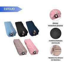 Kit 2 Women's School Backpacks Reinforced Waterproof Nylon College Stylish - 米色 - 查看 6