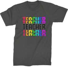 Teacher Repeated Rainbow Pattern  Mens T-Shirt