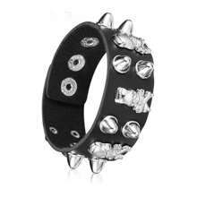 Yanxyad 3pcs/Set Rivet Punk Style PU Leather Bracelet Set, Suitable For Men, Everyday Or Festival Wear - Black - View 10