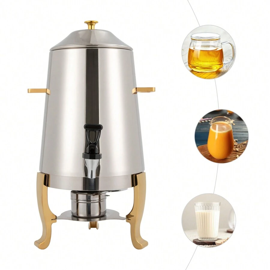 3.43 Gallon Beverage Dispenser Stainless Steel Thermal Hot & Cold Drink Dispenser Coffee Milk Pot - Vàng - Xem 1