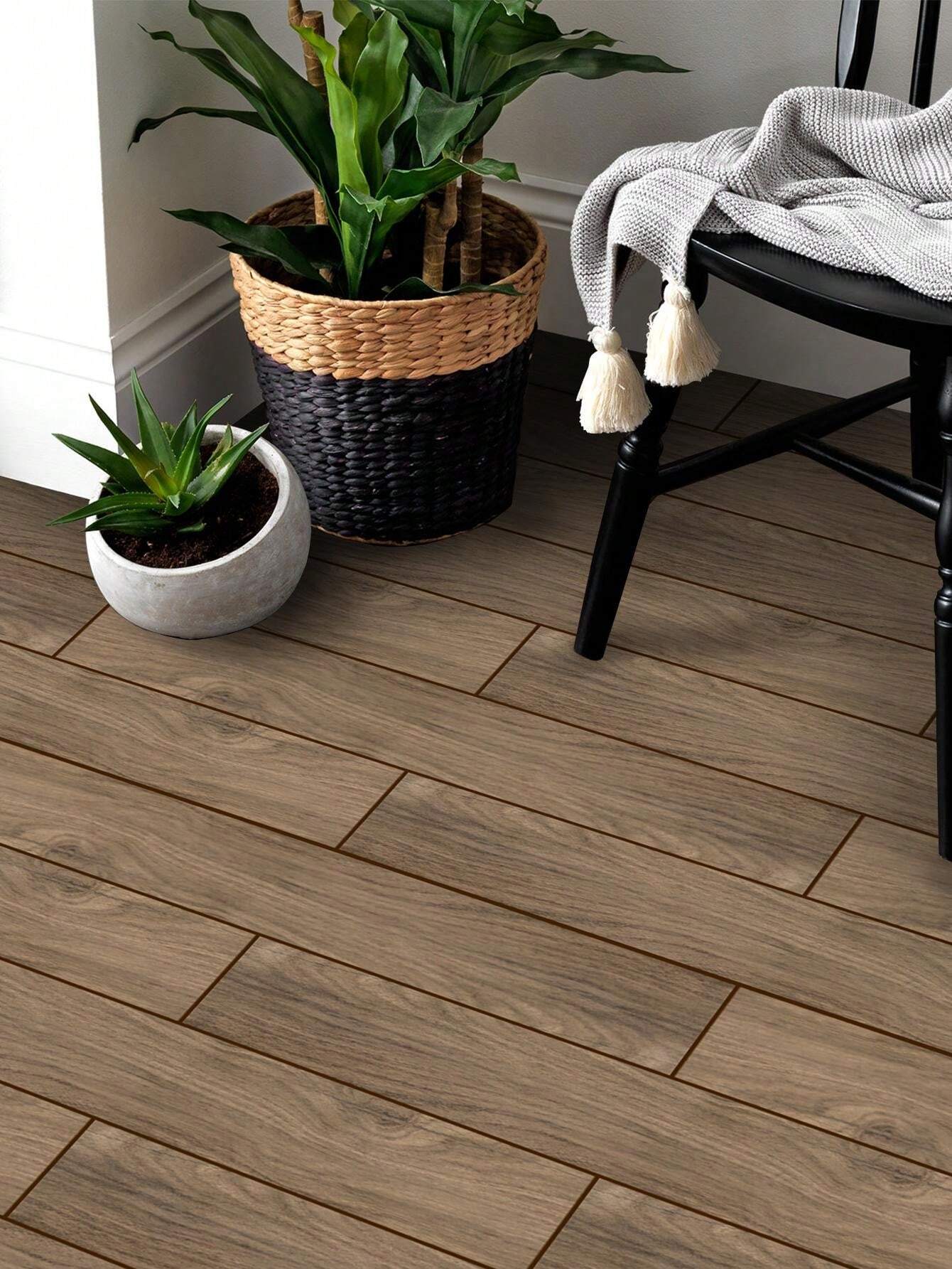 1pc SelfAdhesive Floor Sticker (47.24in X 7.09in), Imitation Natural