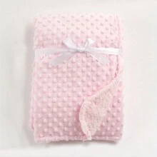 1pc Double Layer Baby Blanket, Dotted Plush Tactile Blanket, Stroller Blanket For Autumn/Winter