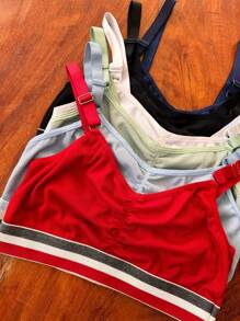 Ribbed Cropped Top Kit Bra Lingerie Women's Gym Fitness Top Blogger Fashion Fashion - Nhiều màu - Xem 1