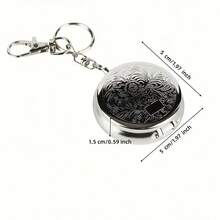 1pc Smart DealsPro Stainless Steel Portable Pocket Circular Ashtray Key Chain With Cigarette Snuffer - Silver - View 2