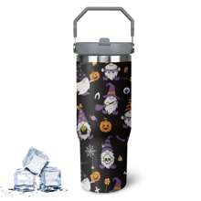 30 Oz Halloween Gnome Iceflow Flip Tumbler Insulated Stainless Tumbler,Halloween Goth Ghost Travel Coffee Cup Water Botter, Witch Goth Decor Halloween Gifts For Women,9.4"*3.5"*2.7",1Pcs - 萬聖節 - 查看 1