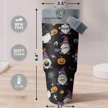 30 Oz Halloween Gnome Iceflow Flip Tumbler Insulated Stainless Tumbler,Halloween Goth Ghost Travel Coffee Cup Water Botter, Witch Goth Decor Halloween Gifts For Women,9.4"*3.5"*2.7",1Pcs - 萬聖節 - 查看 5