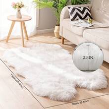 1 件蓬松地毯，小地毯，厚蓬松卧室地毯，超柔软毛绒地毯，儿童房柔软地毯，婴儿安全毛绒，猫/狗宠物地毯，大客厅地毯，舒适温暖，可机洗，适用于卧室、客厅、沙发、托儿所、家居装饰 - 白色 - 查看 10