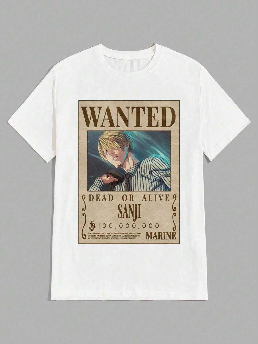 Sanji T-Shirt Unisex 100% Cotton Streetwear New Release Shipping Various Colors!! - 白色 - 查看 1