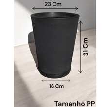 Polyethylene Striped Column Plant Pot Does Not Lose Color Modern Design Garden Or Indoor - Black - View 7