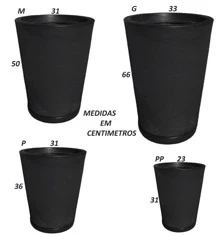 Polyethylene Striped Column Plant Pot Does Not Lose Color Modern Design Garden Or Indoor - Black - View 3